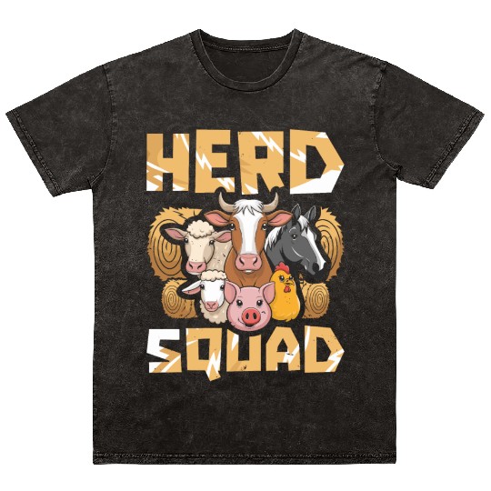 Livestock Farmer Squad Mineral Wash T Shirts