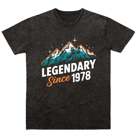 Legendary Since 1978 Hiker Birthday Mountain Mineral Wash T Shirts