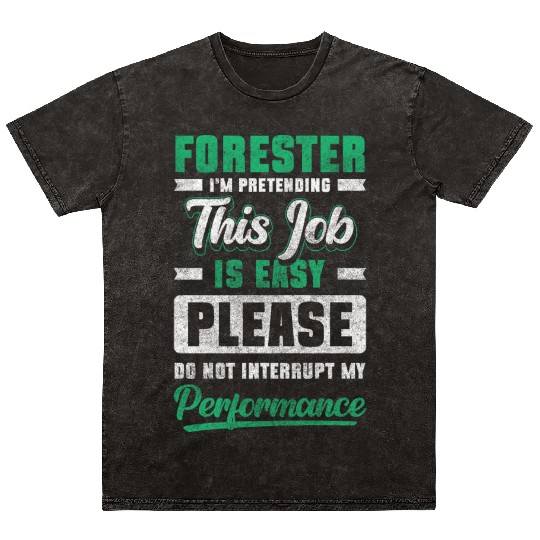 Forest Worker Forestry Protection Chainsaw Mineral Wash T Shirts