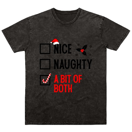 Nice, Naughty, or Both Christmas Mineral Wash T Shirts