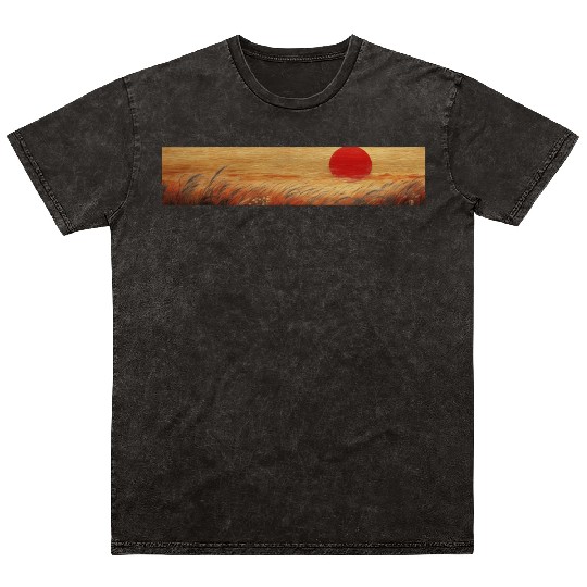 Sunset Serenity: Susuki Fields in Twilight Mineral Wash T Shirts