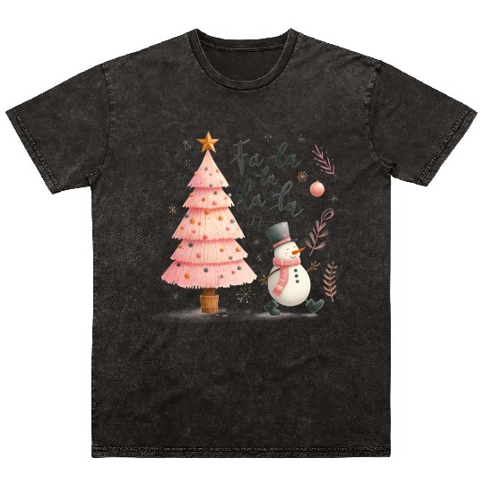 Fa La La La La, Merry Christmas Mineral Wash T Shirts