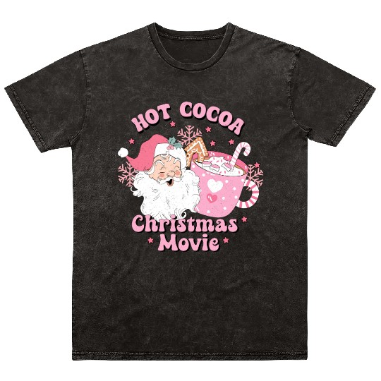 HOT COCOA CHRISTMAS MOVIE Mineral Wash T Shirts