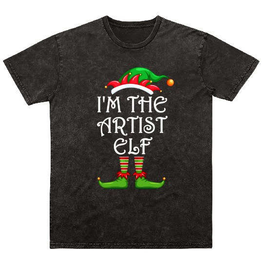 I'm The Artist Elf Mineral Wash T Shirts Matching Family Christmas