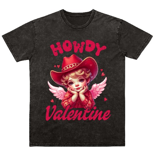 Howdy Valentine, Valentines Day Mineral Wash T Shirts