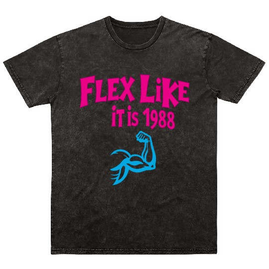 80s Fitness Enthusiast Retro Workout and Neon Mineral Wash T Shirts