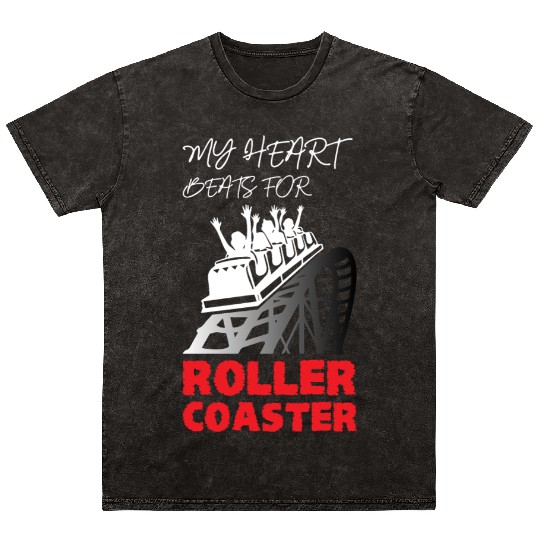 My Heart Beats for Roller Coaster Mineral Wash T Shirts