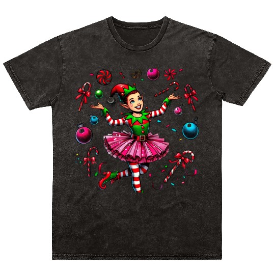 Juggling Elf: Tutu, Ornaments & Candy Cane Confet Mineral Wash T Shirts