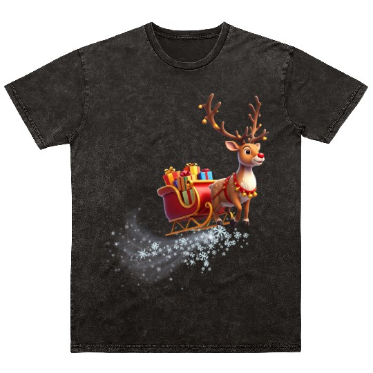 Flying Reindeer Mineral Wash T Shirts