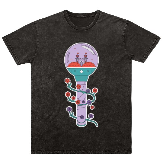 K-Pop Korean Pop Music South Korea Kpop Lightstick Mineral Wash T Shirts