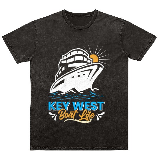 KEY-WEST BOAT LIFE Sailing Florida Keys West Keys Mineral Wash T Shirts