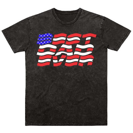 Best Dad Ever US Flag Mineral Wash T Shirts