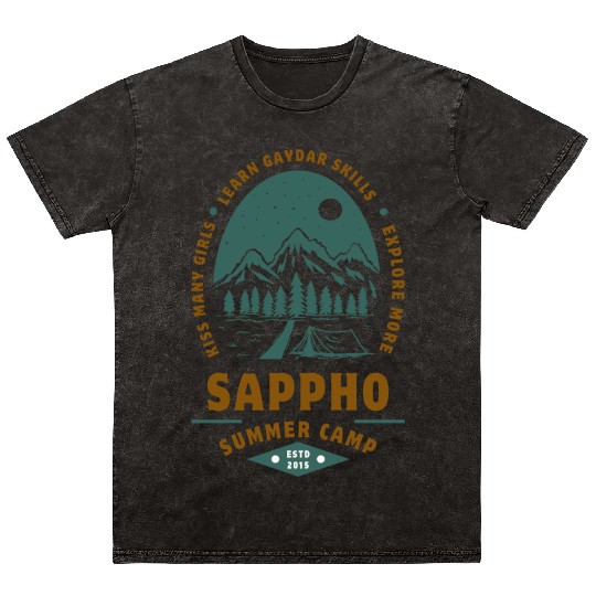 Sappho Summer Camp Mineral Wash T Shirts – Lesbian,wlw design