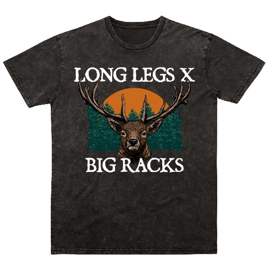 Long Legs x Big Racks Deer Hunting Elk Hunter Mineral Wash T Shirts