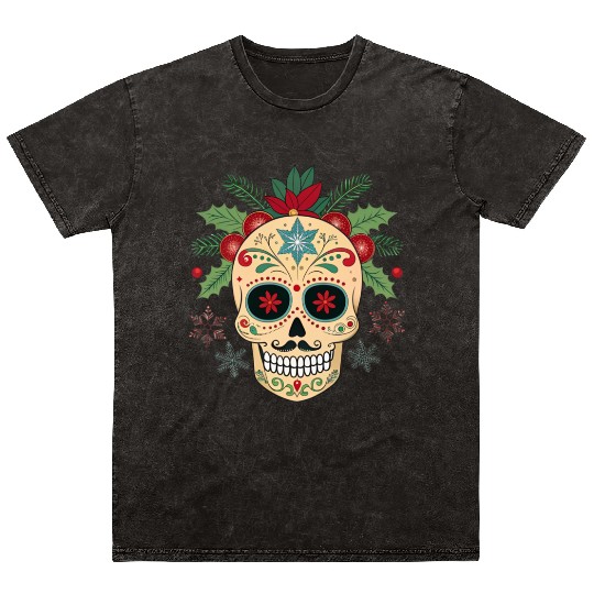 Holiday Sugar Skull Mineral Wash T Shirts