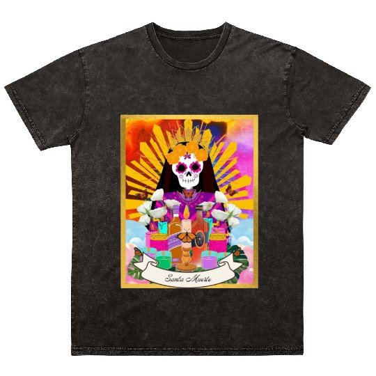 Butterfly Santa Muerte Mineral Wash T Shirts