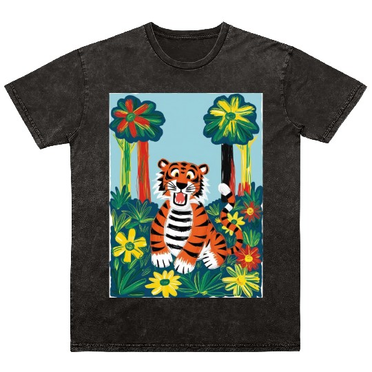 Surprising tiger Mineral Wash T Shirts