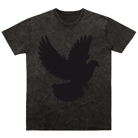 Peaceful Dove in Flight - Silhouette Style Mineral Wash T Shirts