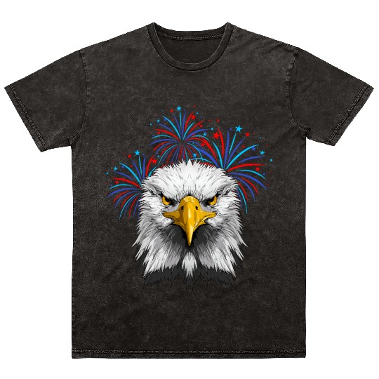 American Flag Patriotic Eagle 4th of July Mineral Wash T Shirts