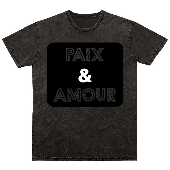 Paix et amour noir Mineral Wash T Shirts