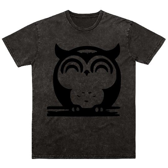 Cute Sleeping Owl Mineral Wash T Shirts