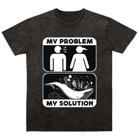 Whale Watching My Problem My Pictogram Mom Dad Mineral Wash T Shirts