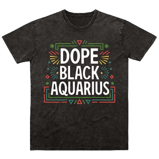 DOPE BLACK AQUARIUS Mineral Wash T Shirts