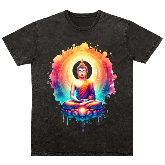 Music Festival Mineral Wash T Shirts - Colorful Yoga Outfit