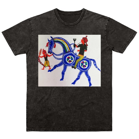 Aadivasi tribal painting Mineral Wash T Shirts