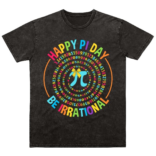 Happy Pi Day Mineral Wash T Shirts Cute Math Mineral Wash T Shirts with Coquette