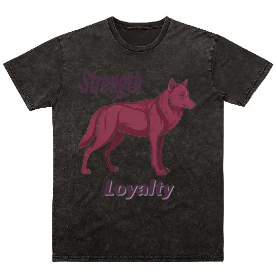 Majestic Purple Wolf Mineral Wash T Shirts