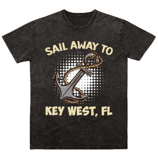 Florida Keys SAIL AWAY TO KEY-WEST Sailing Outfit Mineral Wash T Shirts