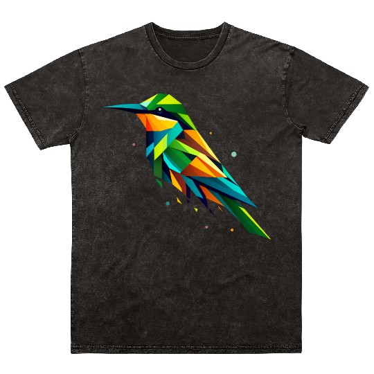 colorful geometric bee-eater bird Mineral Wash T Shirts