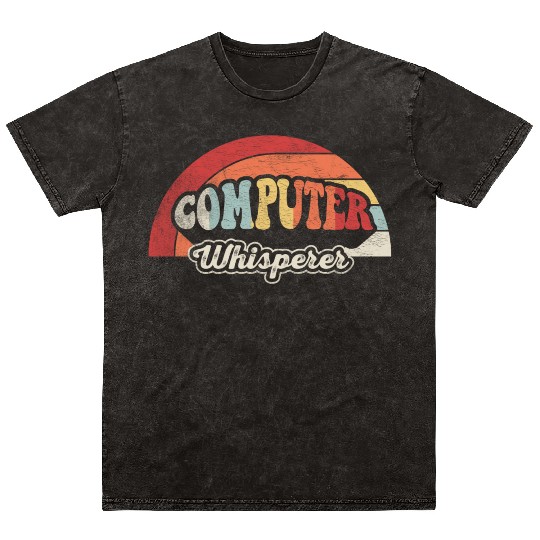 Computer Whisperer Geek Nerd Funny Retro Vintage Mineral Wash T Shirts