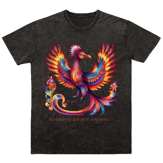 Scorpio Spirit Animal Phenix Alebrije Male Mineral Wash T Shirts