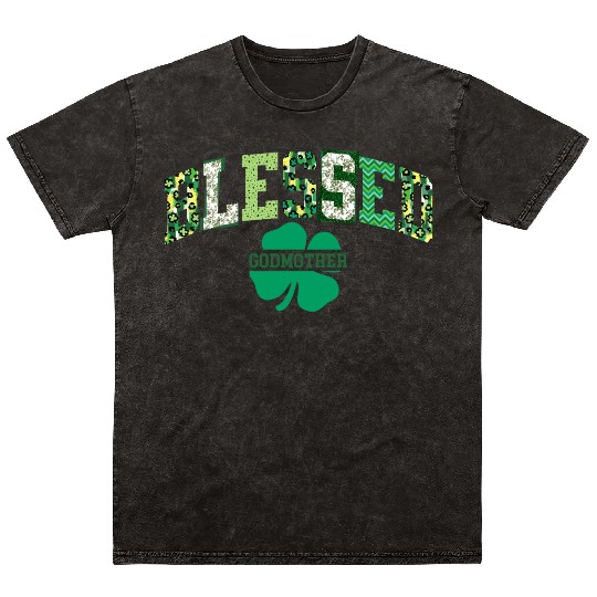 Blessed Godmother St Patricks Day Spring and Summe Mineral Wash T Shirts