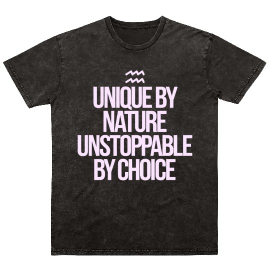 Unique By Nature Aquarius Character Zodiac Mineral Wash T Shirts
