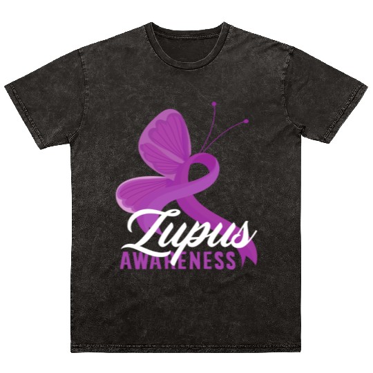 Lupus Awareness Butterfly Embrace Mineral Wash T Shirts