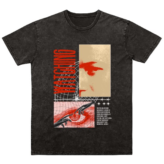 Watching Streetwear Style Mineral Wash T Shirts