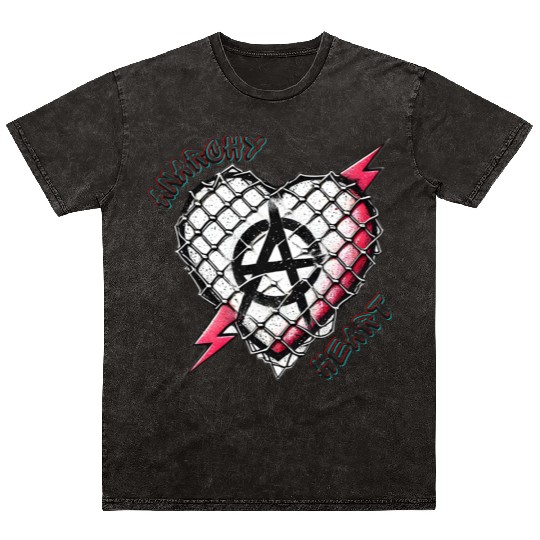Anarchy Heart - Gothic Love Mineral Wash T Shirts