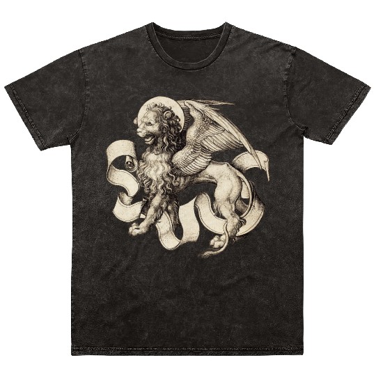 The Lion of Saint Mark c 1490 by Martin Schongauer Mineral Wash T Shirts
