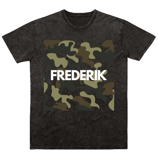 Frederik Name Mineral Wash T Shirts Men Good Quality Camouflage