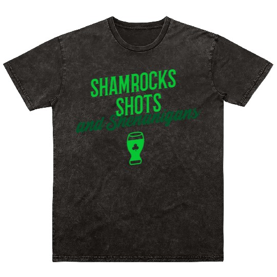 Shamrocks Shots and Shenanigans Mineral Wash T Shirts
