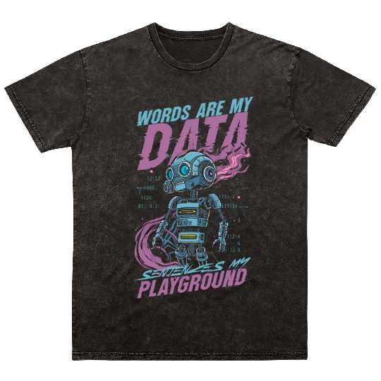 Computer Linguist Mineral Wash T Shirts