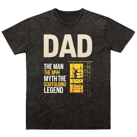 Scaffolder Scaffold Scaffolding Dad Fathers day Mineral Wash T Shirts