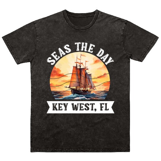 Florida Keys SEAS THE DAY IN KEY-WEST FLORIDA Mineral Wash T Shirts
