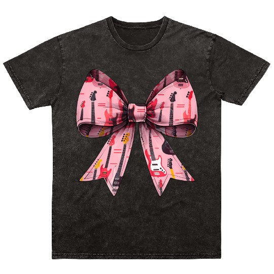 Coquette Bow Bass Player Bassist Guitarist Guitar Mineral Wash T Shirts