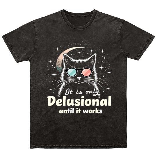 Delusional Cat Cat Retro Cats Cat Lovers Mineral Wash T Shirts
