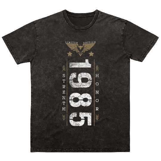 Limited Edition 1985 Strength and Honor Birthday Mineral Wash T Shirts