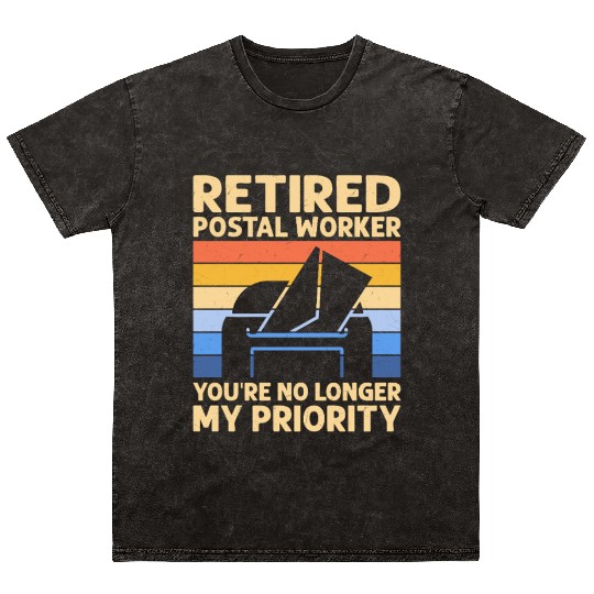 Retired Postal Worker Postal Worker Mailman Mineral Wash T Shirts